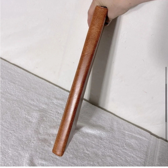 Vintage Brown Faux Leather Knitting  Needles Case With Knitting Needles - Picture 7 of 14